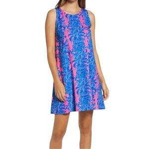 Lilly Pulitzer Vibrant Pink and Blue Sleeveless swing Dress